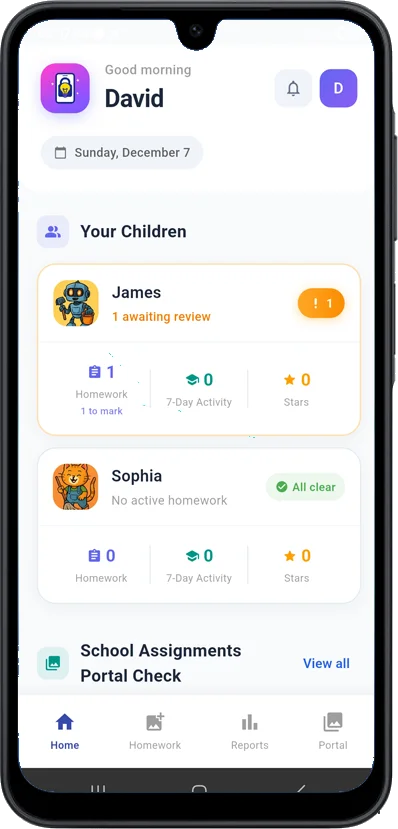 Parent dashboard